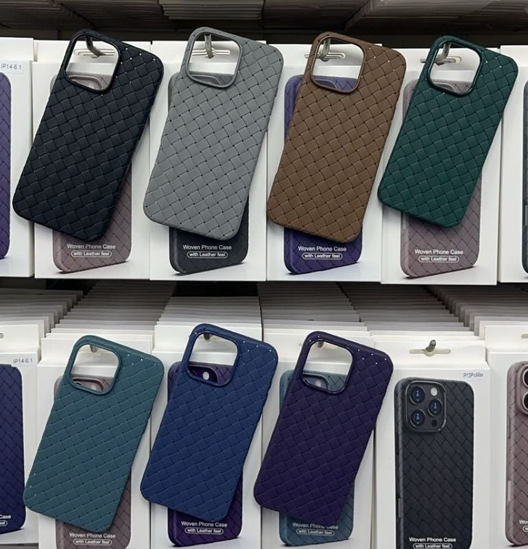 Woven cover for iphone leather feel
